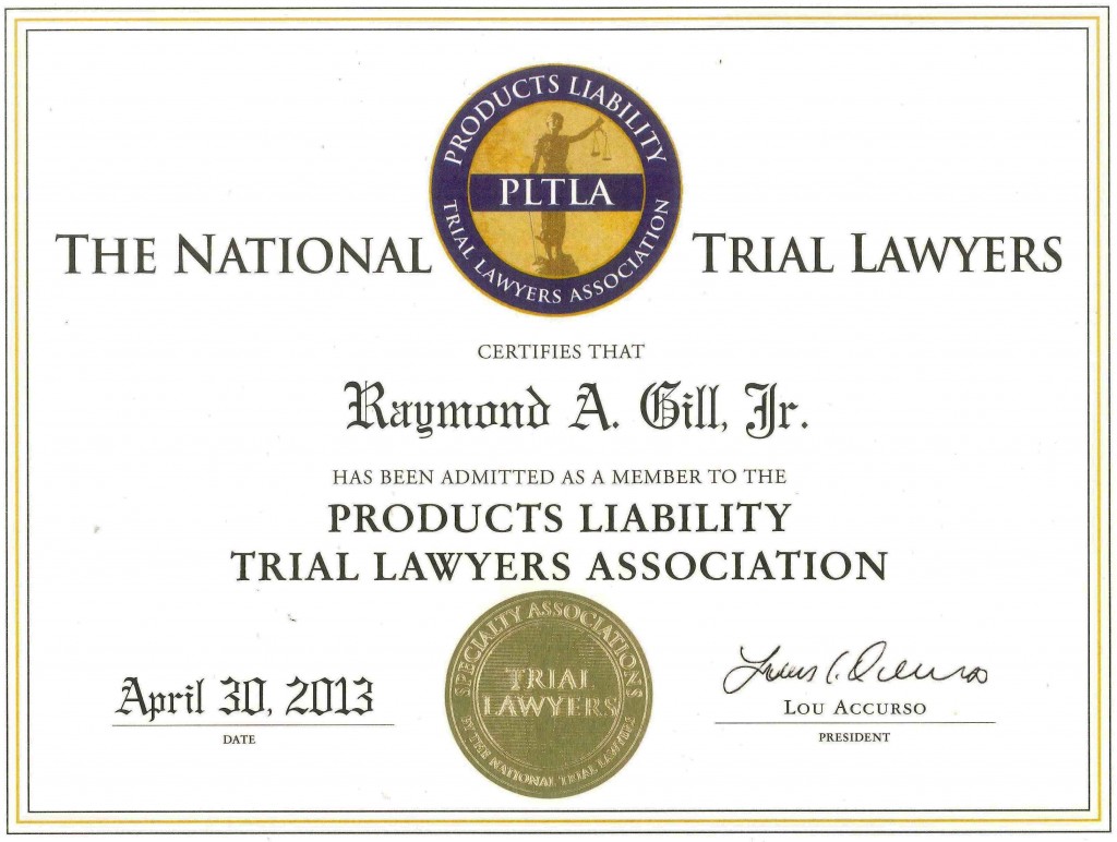 Products Liability - Trial Lawyers Association Admission